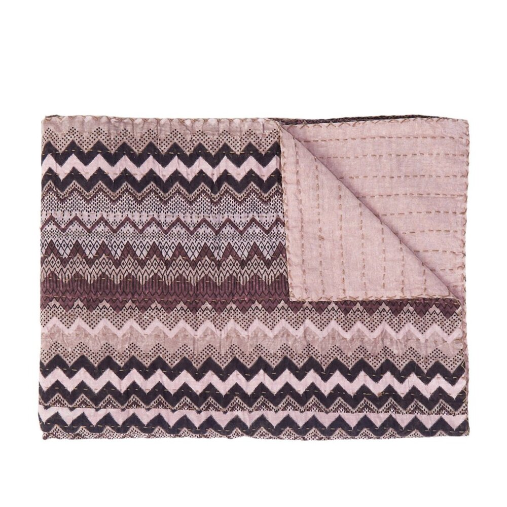 Taj Hotel Home Decor Kantha Cotton Throw | 1-Piece | Multicolor | 50"x70"